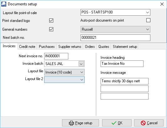 Important settings before Setting POS up If Cost of sales is not activated, no Cost of sales transactions will be generated. It is also important to check the Use Average cost or Latest cost setting.