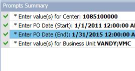 Then click to generate the report. 6. The POs with No or Partial Invoice Activity report will be displayed.
