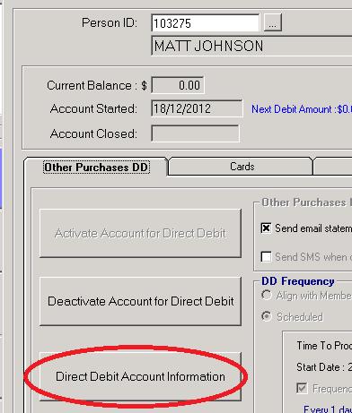 Updating Direct Debit Details The Customer Account direct debit details