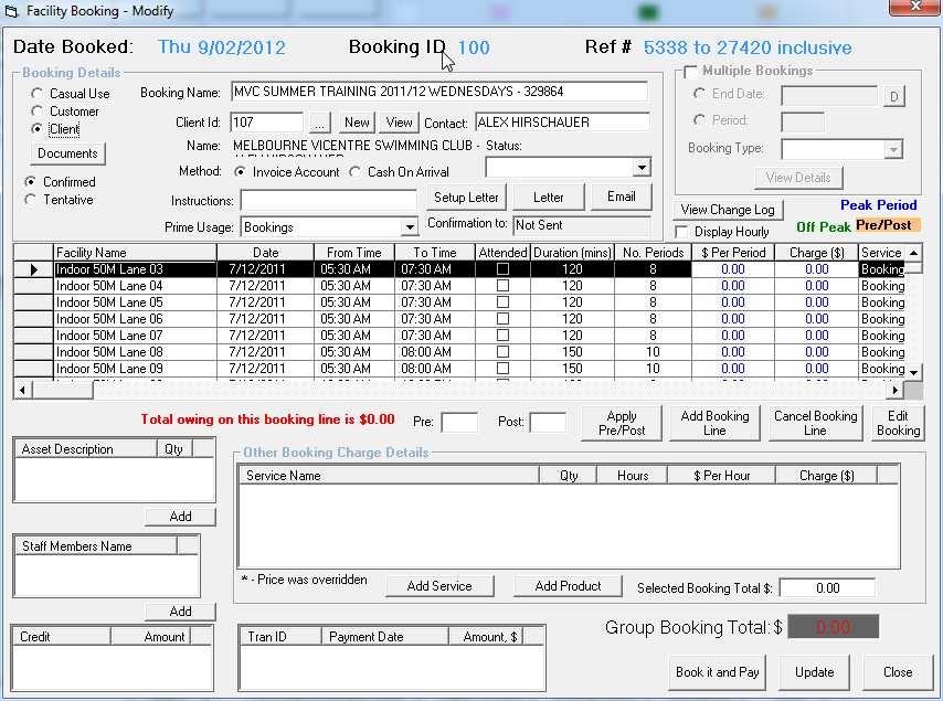 Facility Booking Multi-Edit Screen There is
