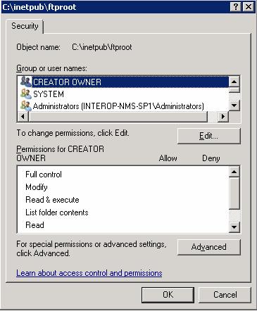 Windows 2008 23. In the IIS 6.0 Manager window, right-click Default FTP Site, and select Permissions.