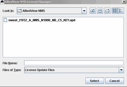 Installing a License (Using the License Key Manager) FIGURE 10-2 Example.