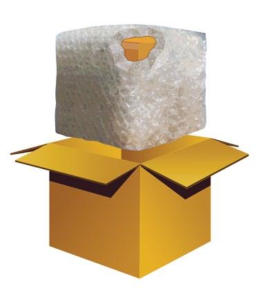 Box-in-Box With Air-Cellular Cushioning Smaller inner box wrapped in 3" of air-cellular cushioning material Sturdy outer box measuring 6" larger on all sides Package labels and packing slips should
