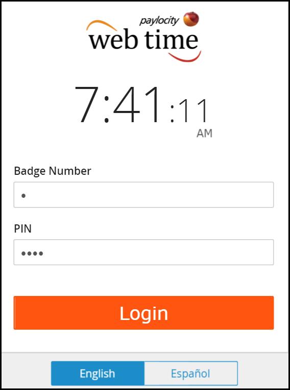Web Clock Login Highlights the employee functionality within Web Clock. Login Log into Web Clock using one of the login setup options which has been configured for your company.