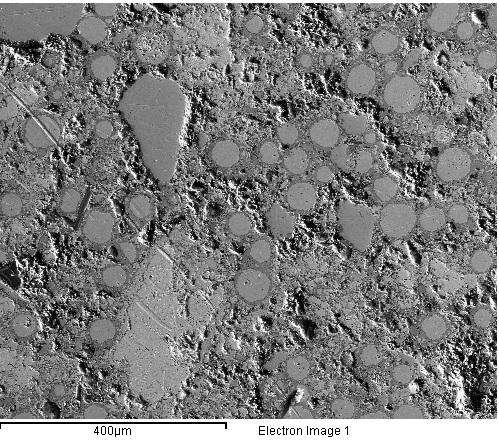 SEM image of AlCrCuFeNiMn high entropy alloy The microstructure of sintered AlCrCuFeNiMn HEA is