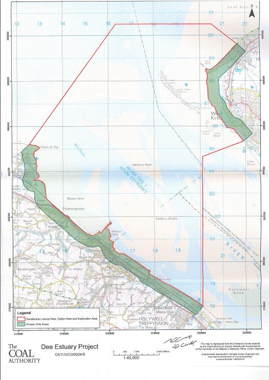 Map of the Dee Estuary Project Licence Area, 69 hectares Underground Coal Gasification ( UCG ): UCG is a commercially proven
