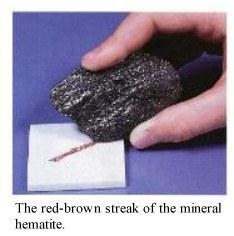Streak The color of its powder Streak color and mineral