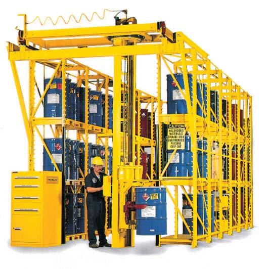 HAZMAT STAK SYSTEM Designed specifically for the storage, staging, and retrieval of 55-gallon hazardous material drums, the HazMat STAK System gets your drums off the floor and into their own