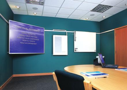 By adding a fixed wall mounted writing board you get the benefit of three tiers of equipment with Classic