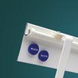 Standard Rail plus optional lower magnetic strip allows for flip chart paper attachment Rail Mounted