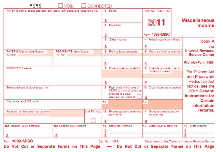 Appendix A: Sample IRS 1099 Form Appendix A: Sample IRS 1099 Form 1099-MISC Form example - http://www.irs.