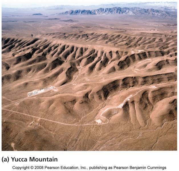 Waste storage at Yucca Mountain, Nevada Nuclear waste managers want to send all waste to a central repository that