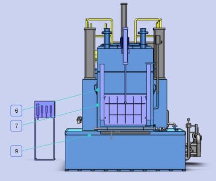 Load-Unload mechanism in the cold chain system 2. Auto-recuperative gas burners (also available as an option with radiant tubes made of SiC) 3.