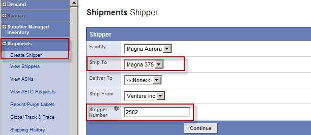When creating an ASN the Ship To must match the Ship To sent with the delivery