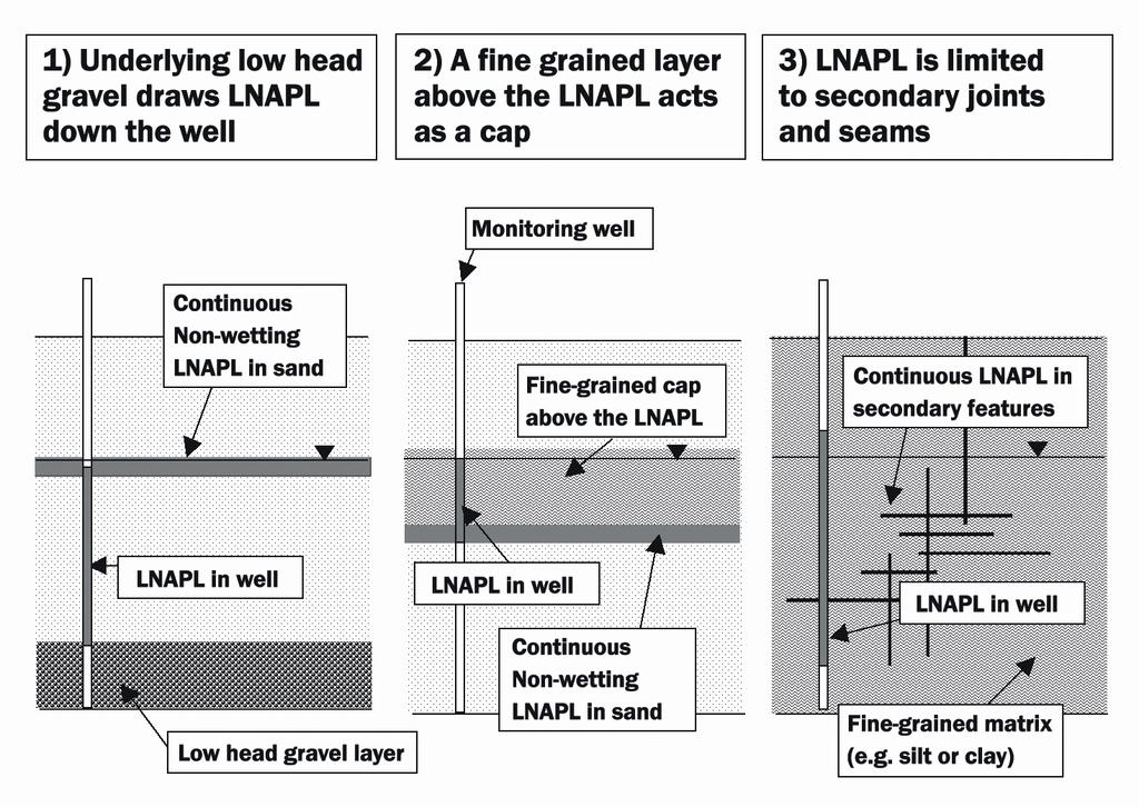 Conditions Affecting Thickness of LNAPL in