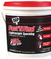 Repair Products Catagory Spackling Sub Compounds Category DAP FAST N FINAL Lightweight Spackling (RTU) A lightweight spackling lets you patch and prime in one easy step, saving time and money.