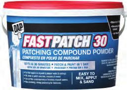 Repair Products Catagory Spackling Sub Compounds Category DAP FASTPATCH 30 PATCHING COMPOUND POWDER A high-performance, multi-purpose powder patching compound formulated to set fast and dry hard.
