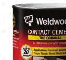 Adhesives Catagory Contact Sub Category Cements DAP WELDWOOD Original Contact Cement Premium quality, brush grade, neoprenebased contact cement that meets the stringent requirements of the