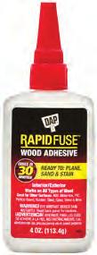 Adhesives Catagory Specialty Sub Adhesives Category DAP RapidFuse All-Purpose Adhesive RapidFuse All-Purpose Adhesive provides a fast-setting, professional-strength, clear bond that's 40% stronger