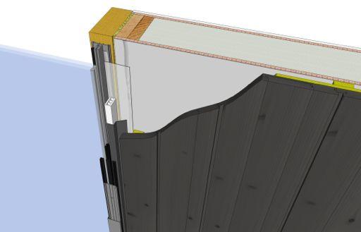 Curtainwall to SIPs Interface LVL Framing Backup Interior Air Seal at Joints SIPs Aluminum Curtainwall Veneer Framing Silicone Applied Liquid AB/WRB Silicone Transition Strip