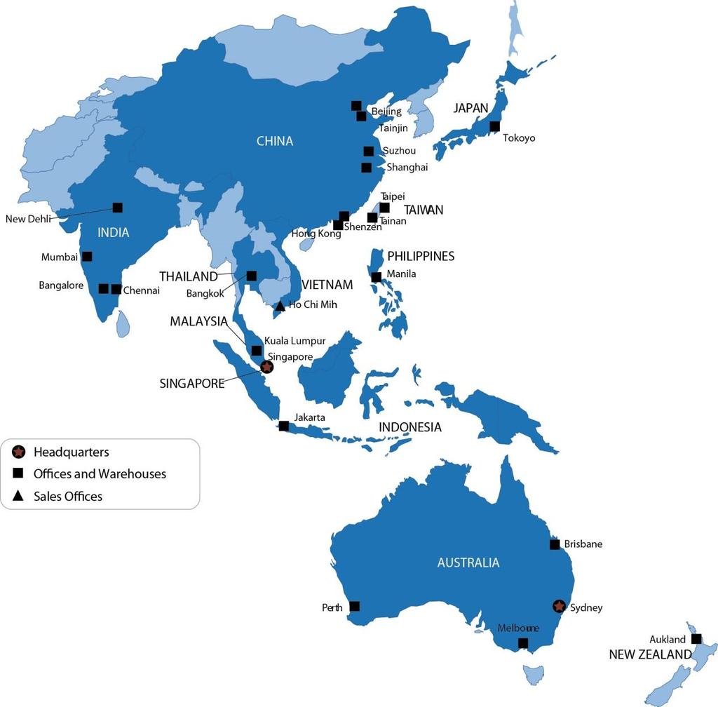 ANIXTER S ASIA PACIFIC PRESENCE Entered region in 1991 13 Countries 300 Employees 2012 Revenue $195.