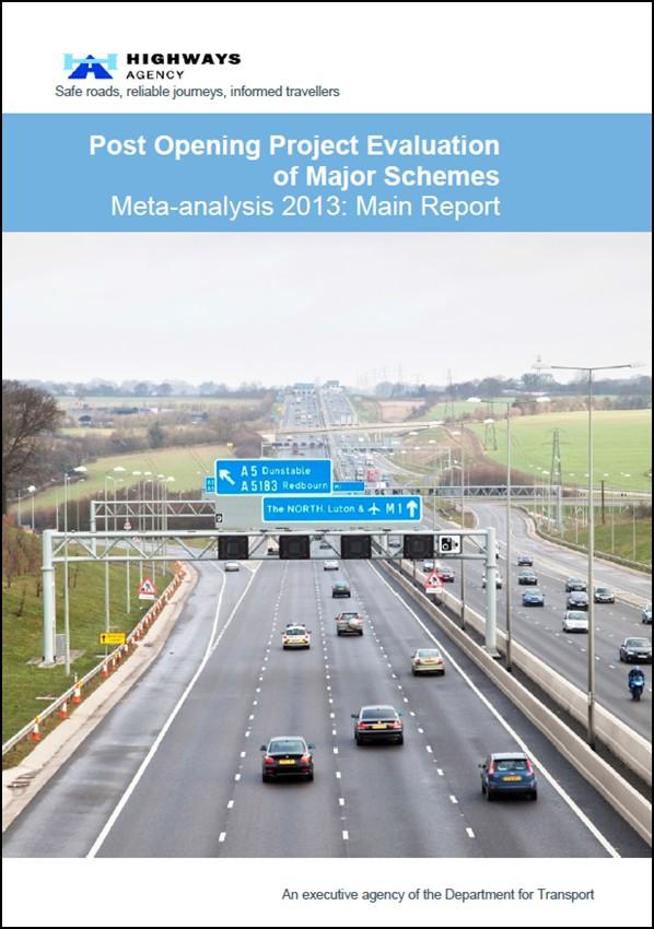 Existing solutions 1: Roads Studies are carried out consistently by single contractor, so allowing meta-analysis For example, a 2013 meta-analysis report looked at 75 major schemes which opened