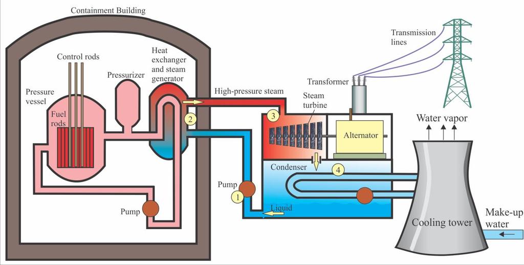 1-2 Nuclear Energy A basic pressurized water reactor (PWR) uses the