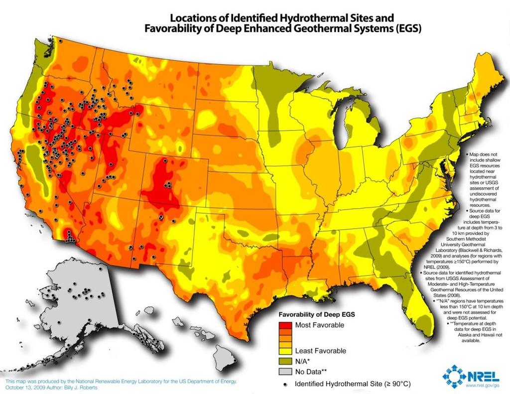 Source: NREL 1-5 Geothermal Resources In the U.S., the best