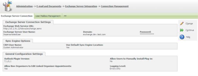 SageCRM Microsoft Exchange Server Integration Completely point-and-click based configuration Select specific mailboxes to