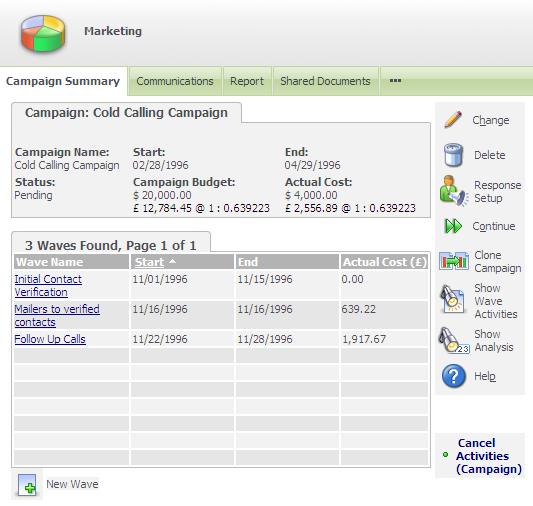 SageCRM Total Campaign Management