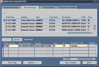 Supplier Item Catalog Demonstration Supplier Item Catalog Demonstration View the Supplier Item Catalog to: Add lines to an existing requisition Add items to a new requisition View purchase and price