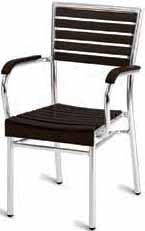 ANDY THORNTON OUTDOOR FURNITURE 2017 ATFUOF706 Monaco stacking side chair with black slats