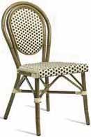 CAFÉ Parisienne-style bistro chair combining an aluminium frame in traditional rattan finish and