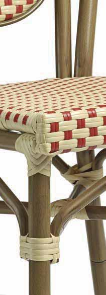 red/cream weave 69 ATFUOF488C Café stacking side chair in brown/cream weave 65 ATFUOF490C Café