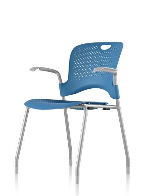 Design Story Designed by Jeff Weber Caper s molded polypropylene seat and back are contoured for comfort, flexible for give, and colorful enough to brighten up any room.