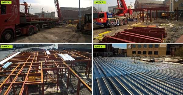 March 2017 Ground Beams & Pile caps Reinforced steel bars were pre-fabricated into cages and positioned in the trenches, a pecafil formwork shutter was then installed and the concrete cast to form