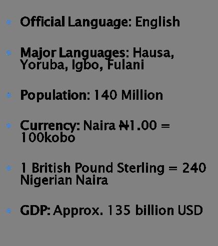 So Background Information on Nigeria 3 Per Capita Income: Approx.