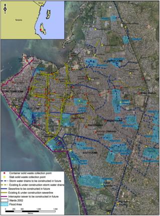 Potential Areas Currently at Risk of Flooding (Stone Town/Zanzibar City) Source: World Bank funded Zanzibar Urban Services project Similar activites would be useful in other key areas at risk, though