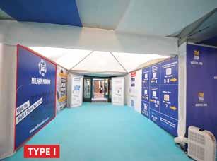 250 Euro + VAT / Advertising Area for TYPE II 2 nd,3 rd,4 th,5 th,6 th Hall Entrances 5 Advertising Areas for TYPE I 10 Advertising Areas for TYPE II Sizes: 5 m width x 2.35 length (TYPE I) 2.
