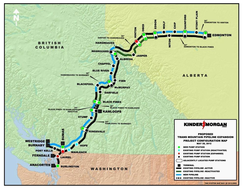 Trans Mountain Expansion Project Proposed expansion to 750,000 bpd Scheduled in-service 2017 Estimated cost $4.3B Approx.