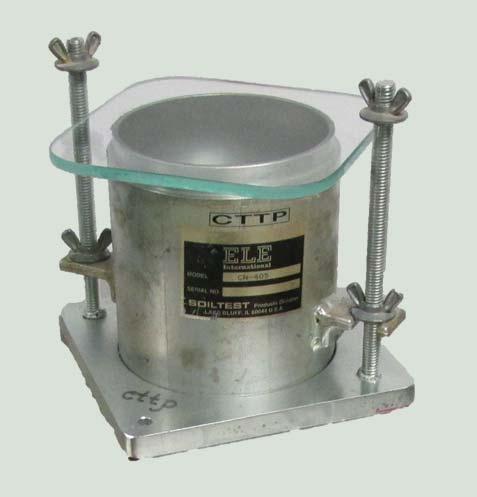 Calibration of Measure AASHTO T 19 Section 8 Mold Volume 117 Clean and dry mold and base plate Place a thin layer of