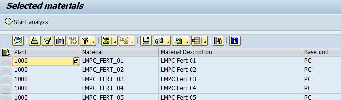 Selection Check Enables user to check if all relevant materials