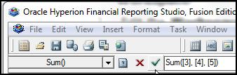 Chapter 5 General Ledger Reporting 9. After entering the formula, validate the syntax by clicking the blue check mark. (I) Save.