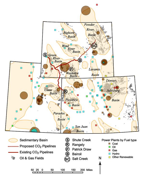 OOIP in WY candidate reservoirs: 8 billion barrels of oil CO2 flooding recovers 10-15% of OOIP EOR potential: 0.8 1.