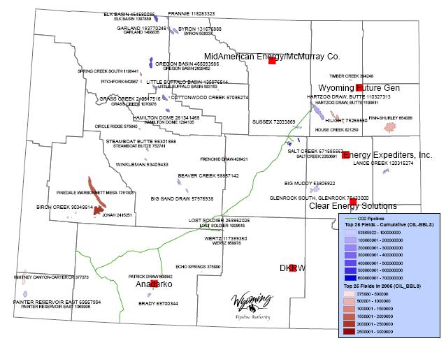 Future Carbon Dioxide Supply Sources Much of the incremental oil remaining and/or left to be recovered within the State resides in the Big Horn Basin and Powder River Basin.
