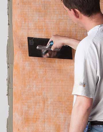 Waterproofing Schluter -Systems offers two options for creating fully waterproof shower walls: KERDI Shower KERDI is a sheet-applied polyethylene waterproofing membrane and vapor retarder that is