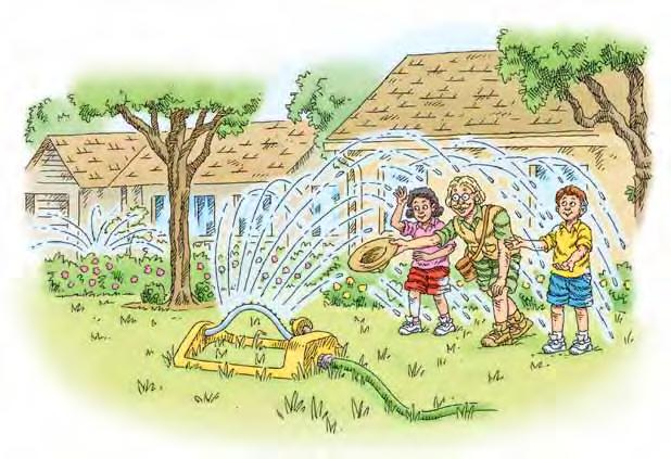 Some water comes through sprinklers At