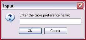 ] If you decide that you no longer need one of these choices, you can delete that version by selecting Delete Table Preferences. [See table at left.] Simply select the version to be deleted.