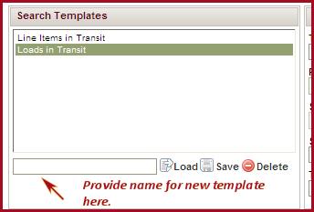 You will need to provide a unique name in the box to the left of the Load button, and after you save your selections, it will appear in the template list.