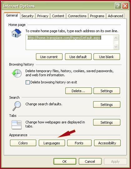 At the bottom, you will find the Internet Options menu [Left]. Selecting that option will bring up the Internet Options Menu.